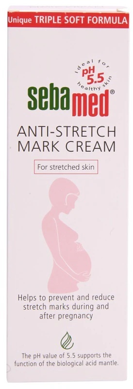 „Sebamed Anti-Stretch Mark Cream“ – tai kūno kremas, kuris mažina esamas strijas ir neleidžia susidaryti naujoms.