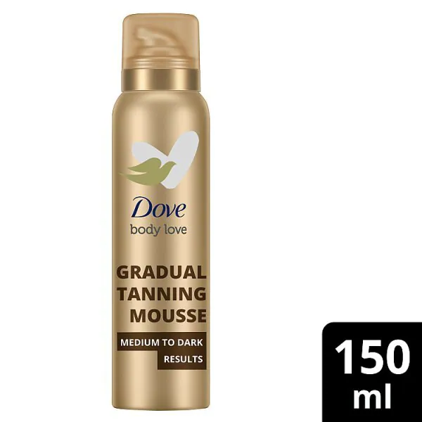 Mousse autoabbronzante graduale per il corpo Dove Derma, tonalità da media a scura, 150 ml