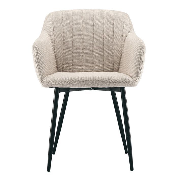 Goeurvant Dining Chairs with Wide Seat and Armrests, Minimalist Comfort - Set of 6 - Beige
