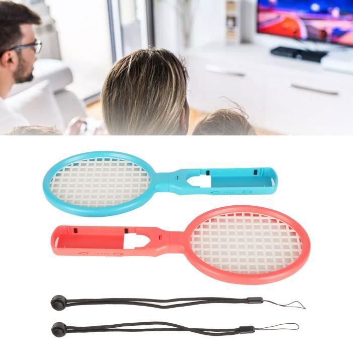 Raqueta de tenis - Set de 2 piezas - Ergonómica - Con correa para la muñeca - Para Switch