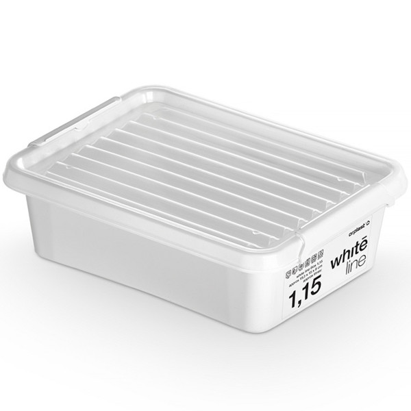 Pojemnik Pudło Plastikowe Z Pokrywą Biały 1,15 L
