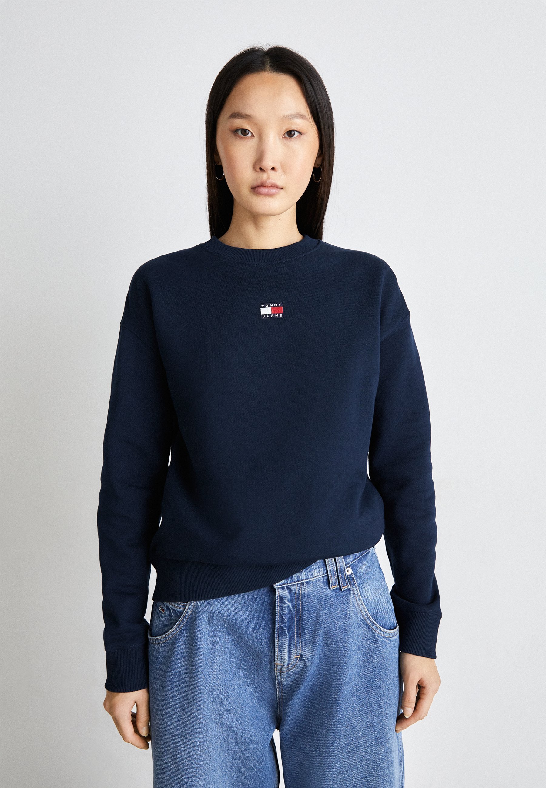 Tommy Jeans BADGE CREW EXT - Φούτερ - σκούρο μπλε