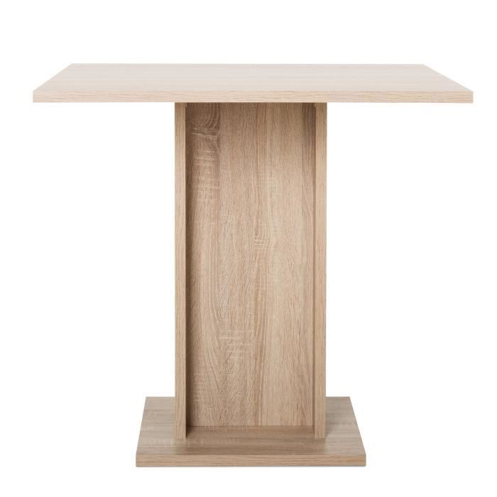Table à manger de 2 à 4 personnes - Carrée - Classique - Décor chêne - GUSTAVE - L 80 x l 80 cm