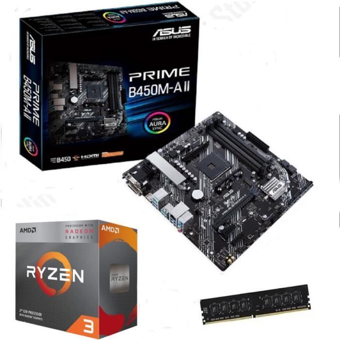 Kit di aggiornamento per PC - Asus - Prime B450M-AII - Processore AMD Ryzen 3 3200G - 8 GB DDR4 - Socket AM4