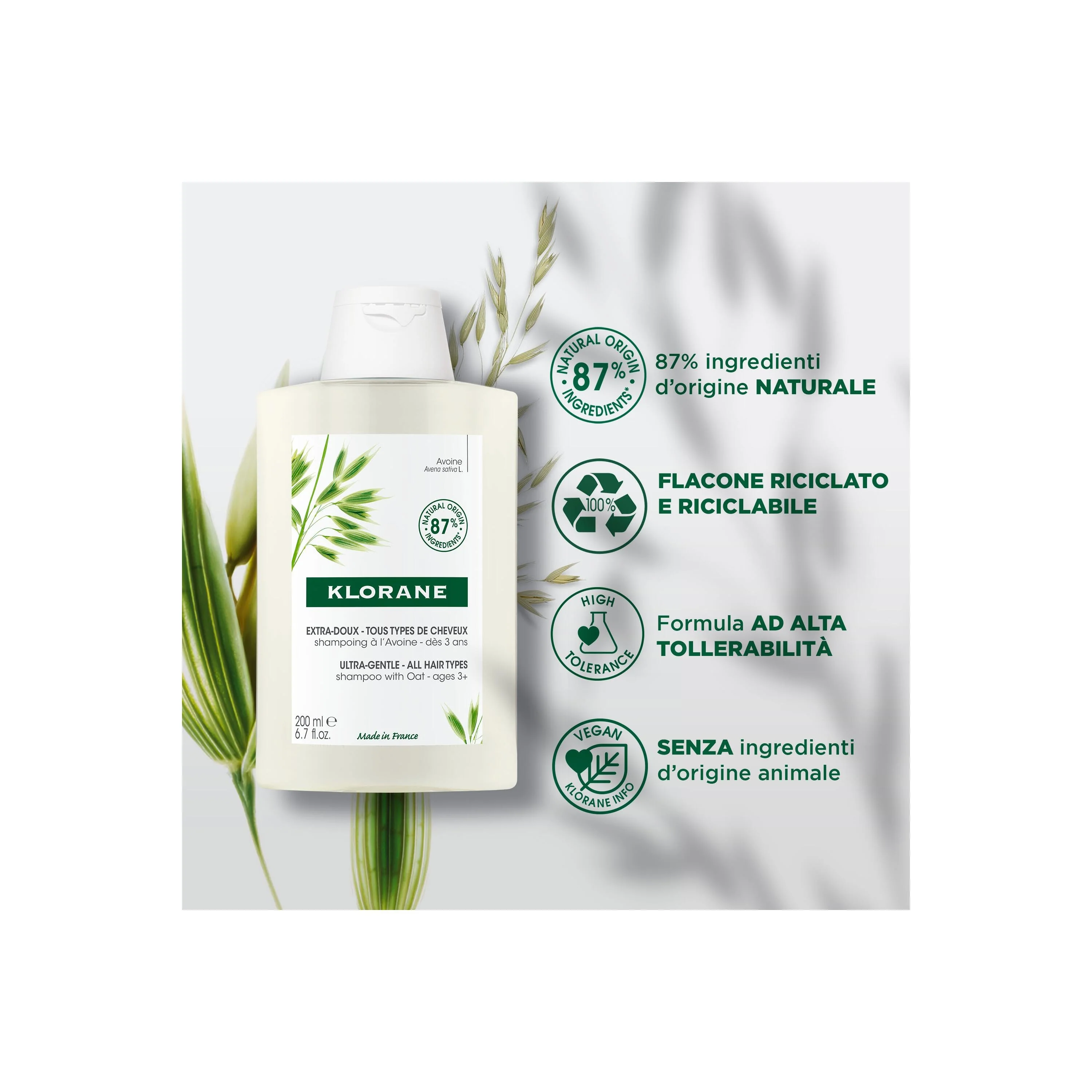 Latte d'Avena Shampoo all'Avena Extra Delicato - Shampoo Delicato