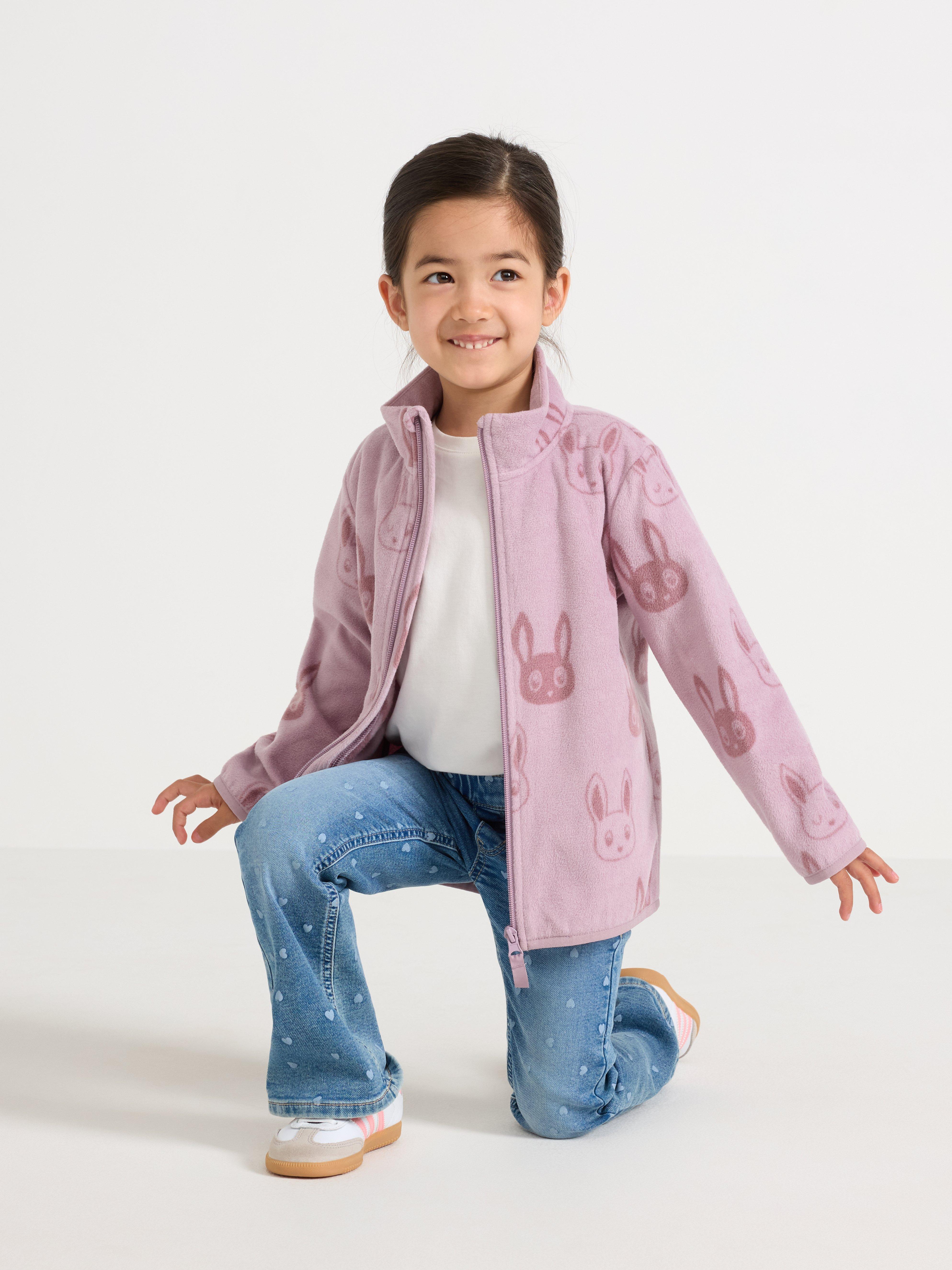 Chaqueta de micropolar color lila claro empolvado
