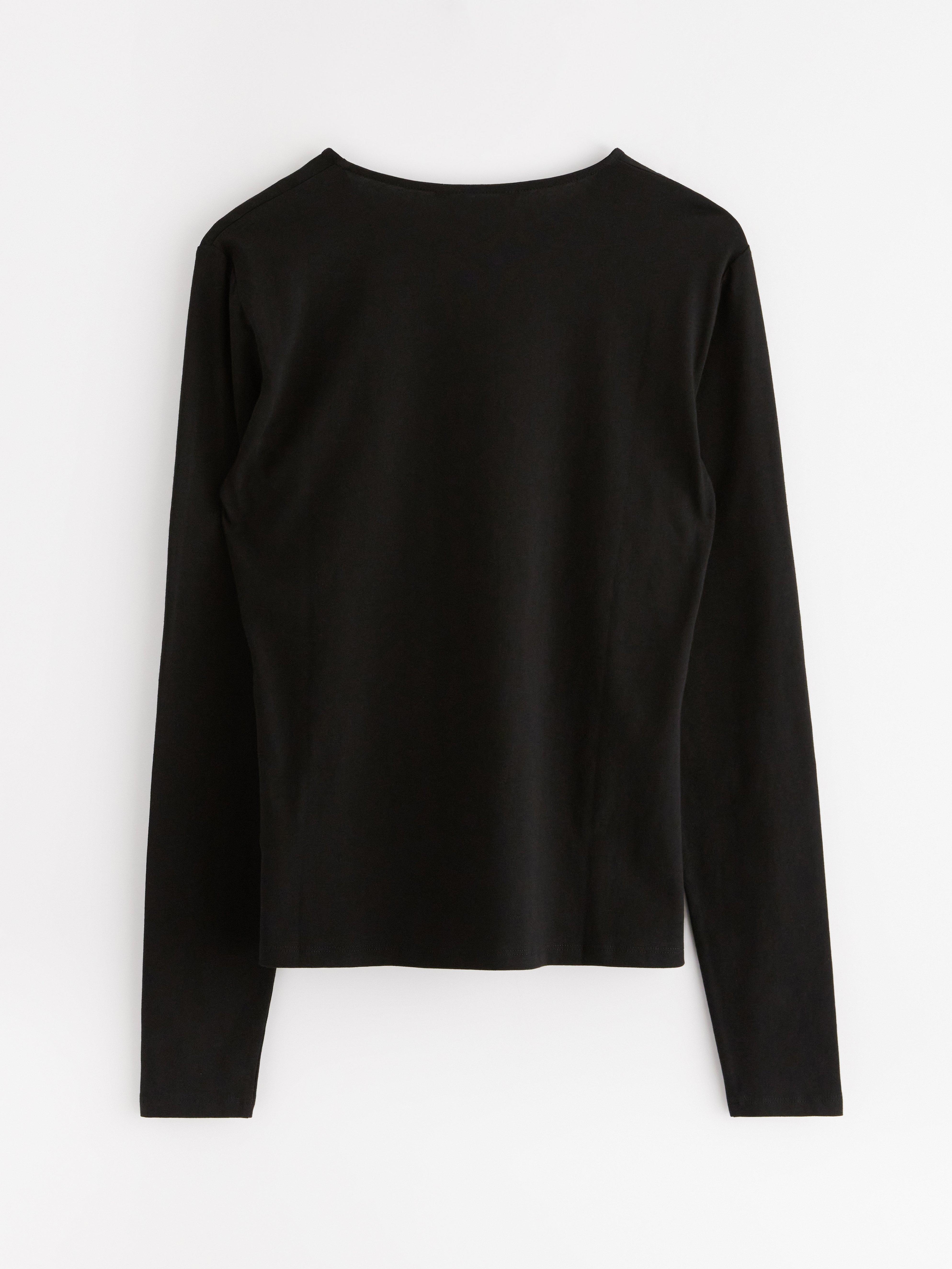 Långärmad topp Black