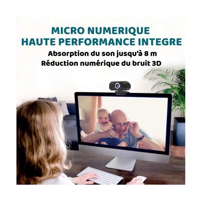 Webcam desktop M-PROGECT® Full HD 1080P | Microfono di alta qualità | Connessione USB senza driver | Compatibilità universale