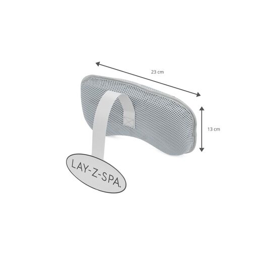 Lot de 2 oreillers Bestway Lay-Z-Spa, rembourrés, revêtement textile, 23 x 13 x 5 cm, gris