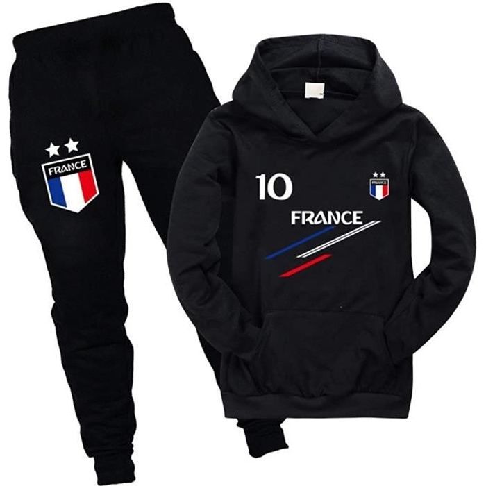 France 2-Star Football Tracksuit for Children - Black - Boys - Long Sleeves