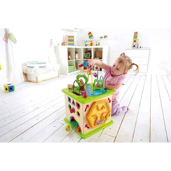 Hape Country Critters Activity Cube - Wooden developmental toy for babies 12 months and older