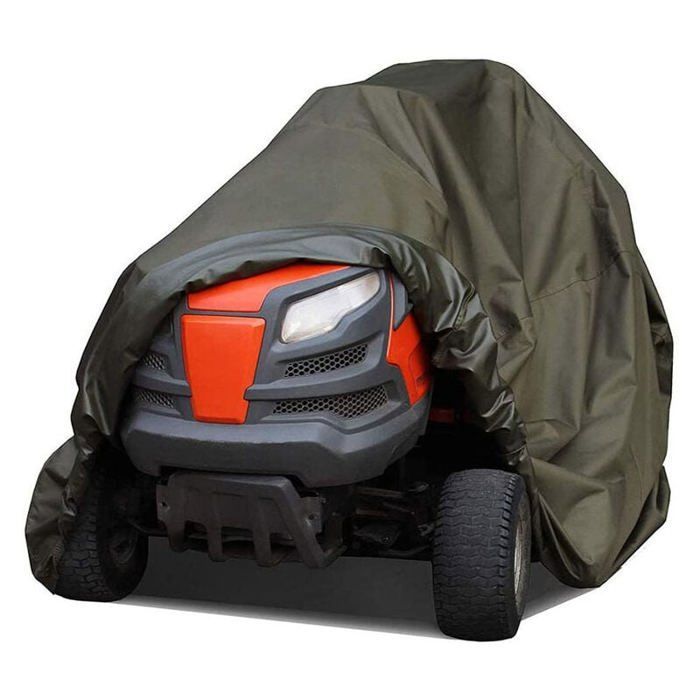 Housse de tondeuse autoportée 177x110x110cm imperméable robuste durable anti-UV, pour tracteur jardin intérieur/extérieur vert