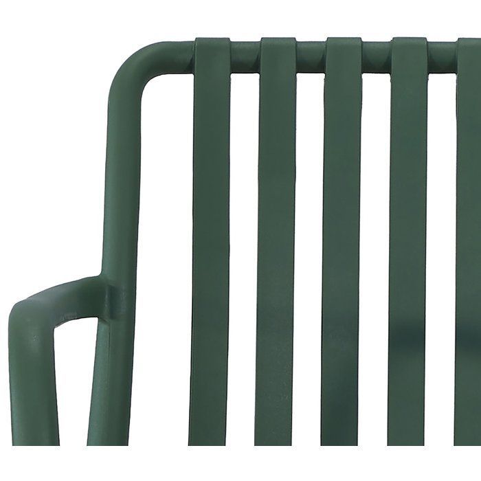 Lot de 4 fauteuils de jardin - SOLARIA - Empilables - Polypropylène renforcé - 55 x 58 x 81 cm - Vert kaki