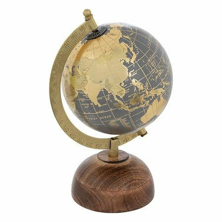 Globus afonso 24 cm z drewna mango edukacyjna dekoracja