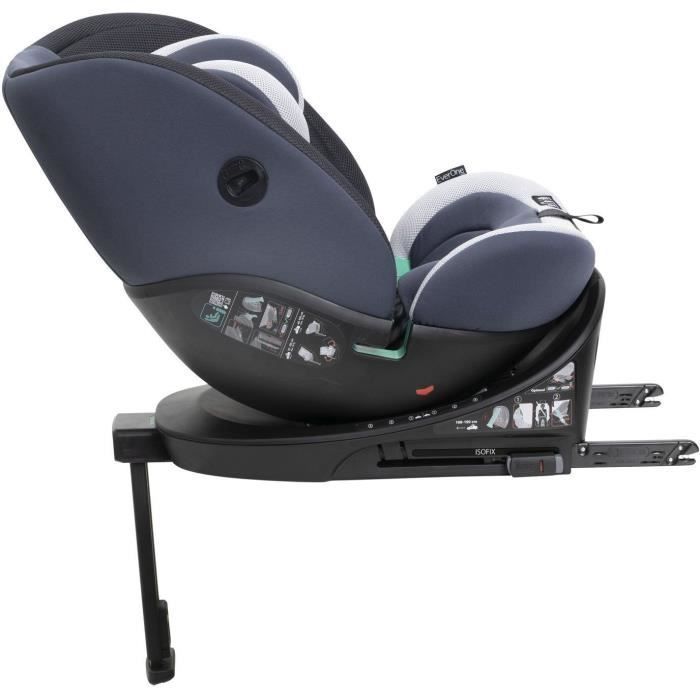 Silla de coche Chicco Everone - Grupo 0/1/2/3 - i-Size - Giratoria - Reclinable - Reductor - Plateada