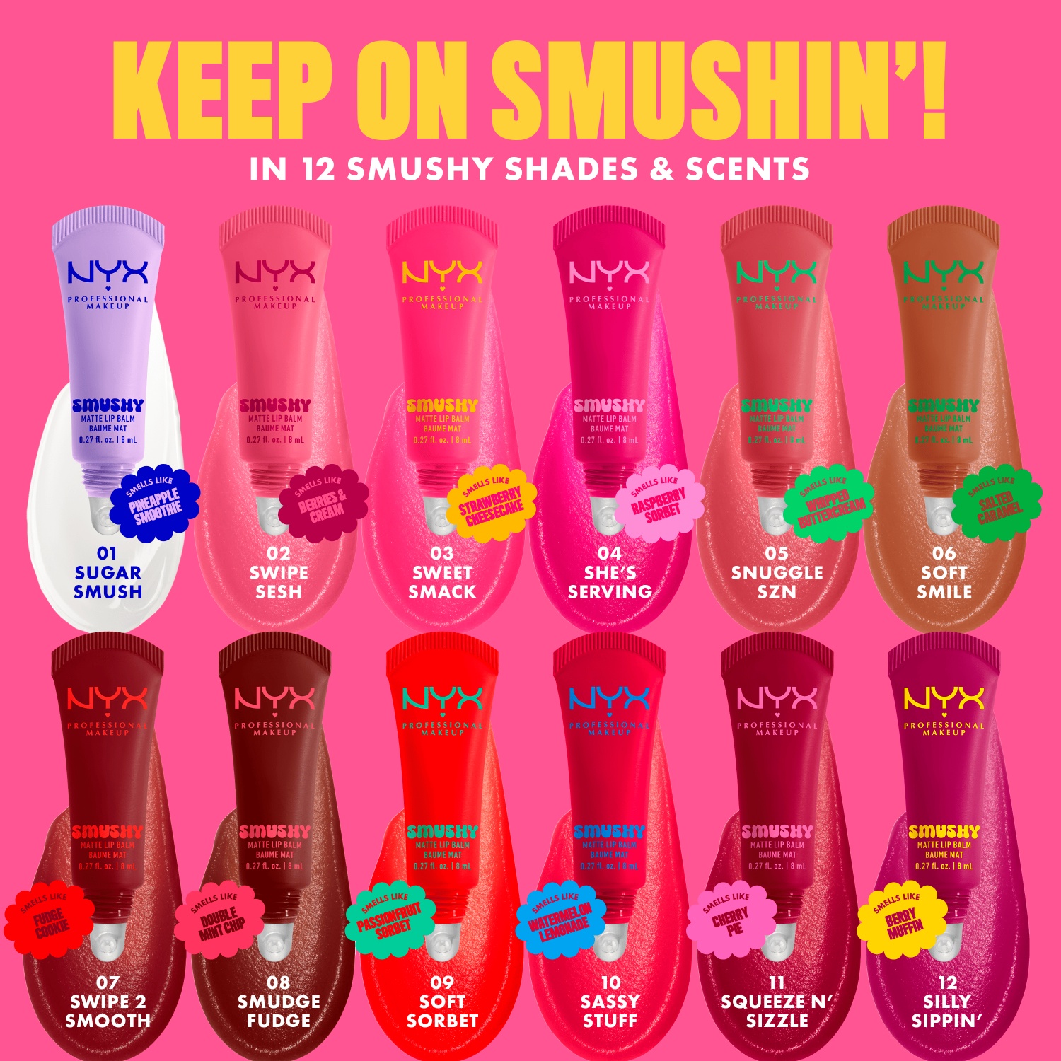 NYX Professional Makeup Lip Balm Smushy mat balzam za ustnice - 8 ml