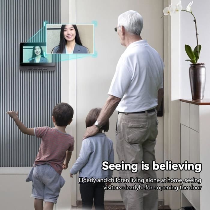 Videocitofono - PRUMYA - 4,3 pollici - Comunicazione bidirezionale - Visione notturna - Wireless