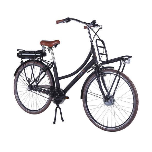 Aluminium elektrische stadsfiets, dames, zwart