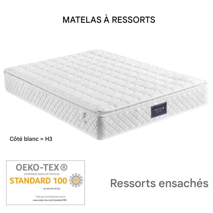 Colchón de 90x200 cm - POCKETPOP - Espuma fría de 7 zonas - Firmeza H3 - Muelles ensacados