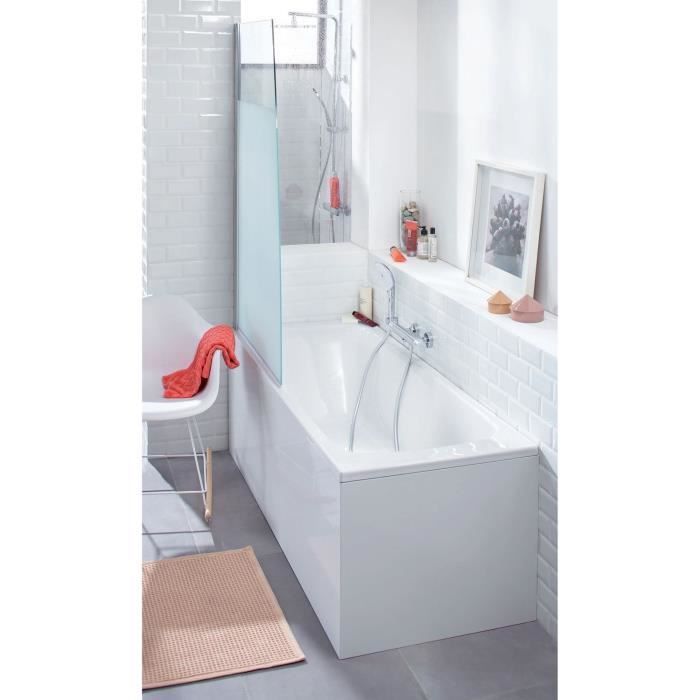 Bañera rectangular de acrílico blanco Jacob Delafon Stil Up de 150x70 cm - Patas Quick Clip - 10 años de garantía