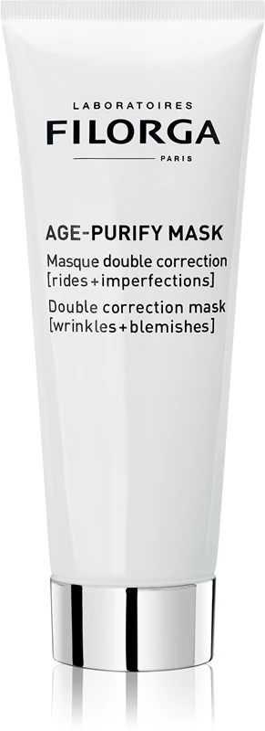 Máscara facial FILORGA AGE-PURIFY com efeito antirrugas contra imperfeições da pele.