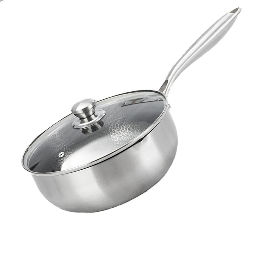 Poêle à frire en acier inoxydable 316, idéale pour la cuisson des steaks, avec revêtement antiadhésif alvéolé et fond plat. Compatible avec les plaques à induction et autres ustensiles de cuisine.