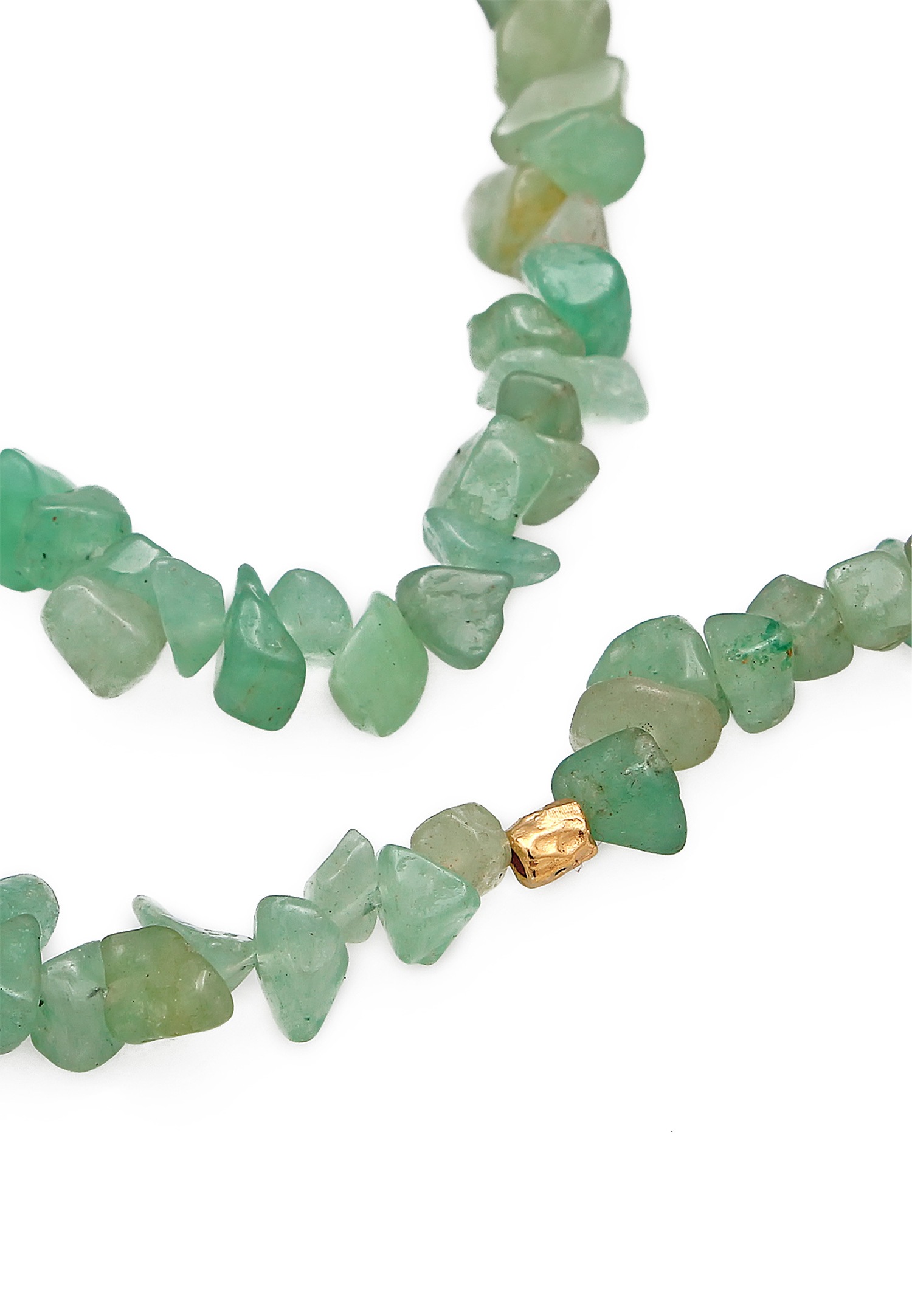 Elli PREMIUM Elli PREMIUM Accessoires de bijouterie Femmes Collier à lunettes Splitter Nature avec pierres d'aventurine en argent sterling 925 plaqué or