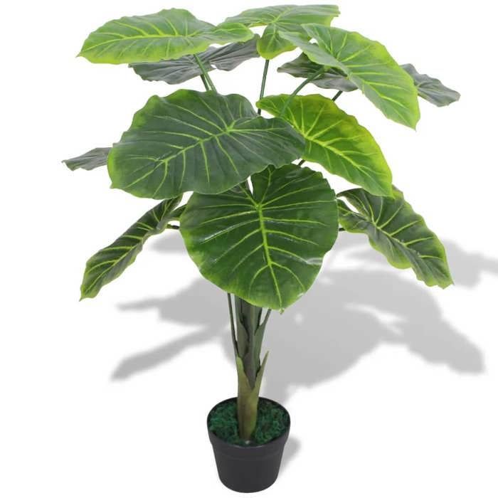 vidaXL Künstliche Pflanze mit Topf Taro 85 cm Grün 244432