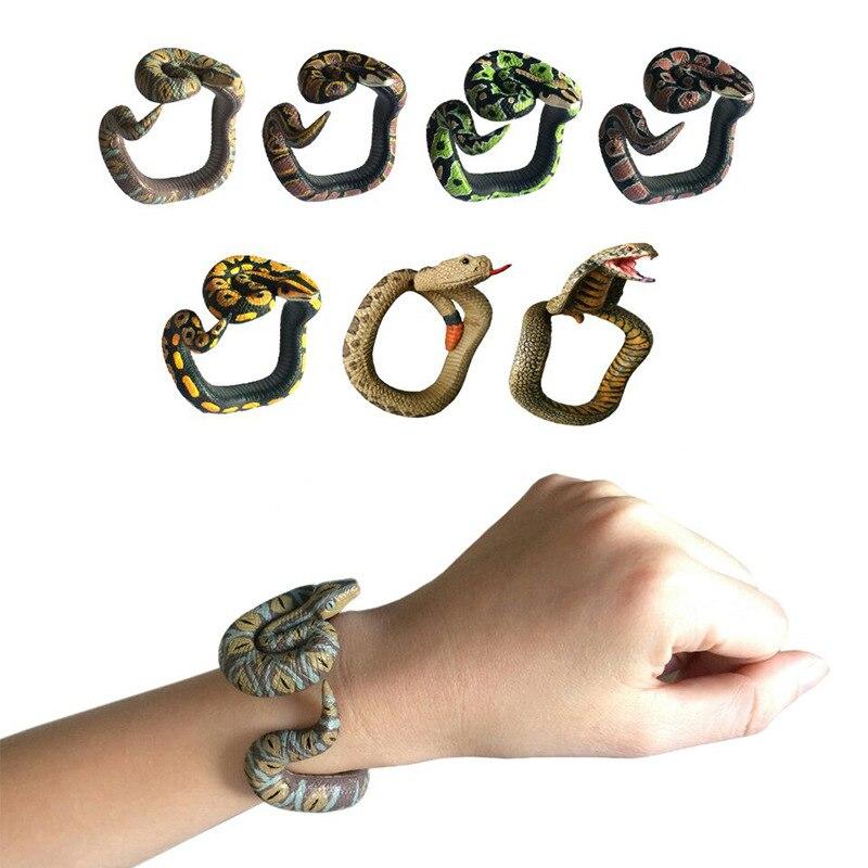 Pulseira de resina de cobra falsa, brinquedo de terror divertido para festa de aniversário, pegadinha ou brincadeira.