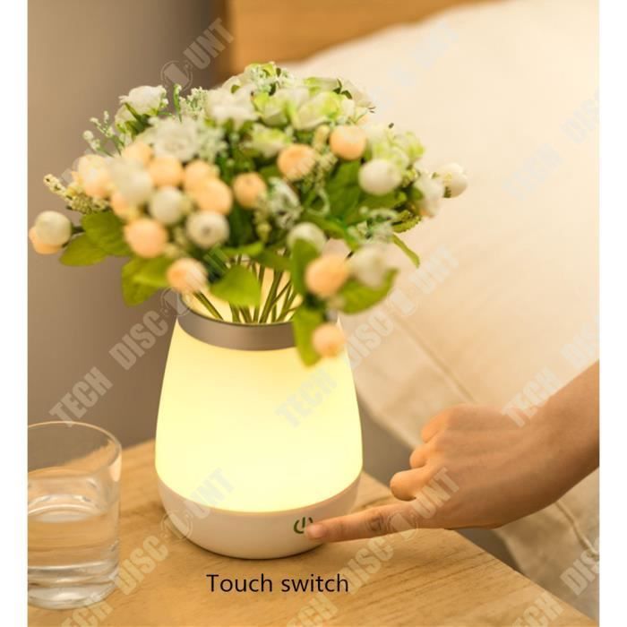 Vaso de luz iluminado - TECH DISCOUNT - Vaso LED - Sem fio - Decoração para ambientes internos e externos - Recarregável via USB