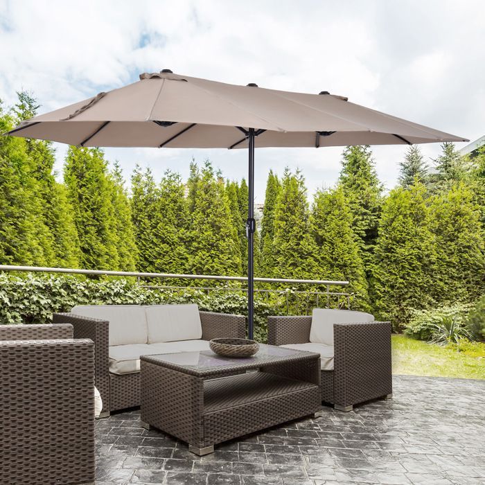 Outsunny - Parasol - Staal - 460x270x240cm - Bruin