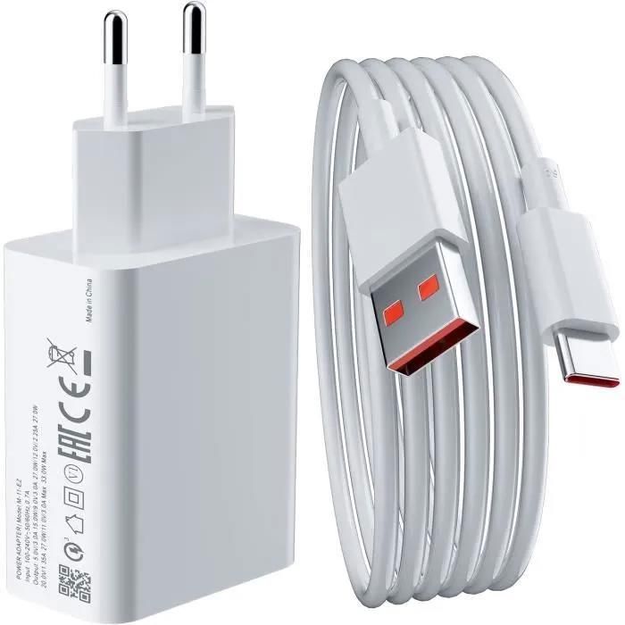 Cargador rápido de 120 W - ZISONIX - Cable USB C de 1 m - Compatible con Xiaomi 14T Pro/13 Pro/12 - Detección automática