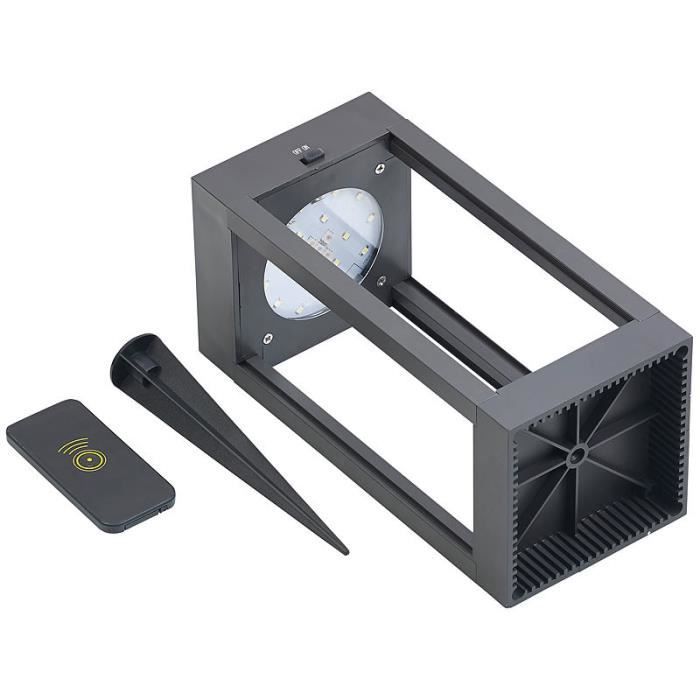 Lanterne solaire d'extérieur - LUNARTEC - LED RGB - 80 lm - Télécommande - Jardin - Métal, Plastique