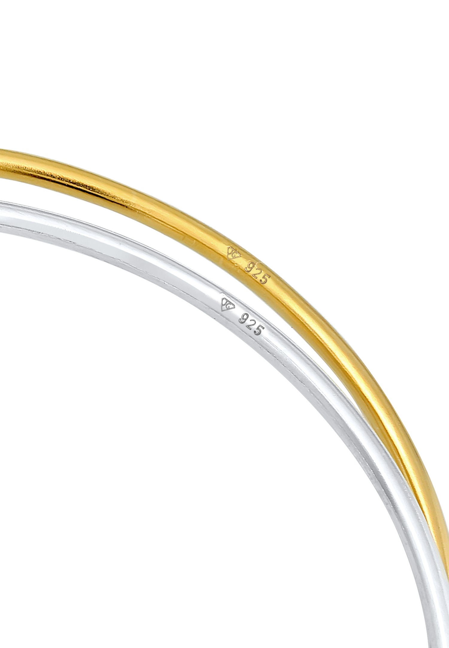 Elli PREMIUM Ensemble de bracelets pour dames - Filigrane de base - Minimal - Bicolore en argent sterling 925 plaqué or