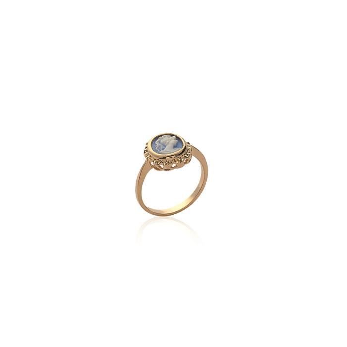 Bague camée imitation plaqué or 750/000 
