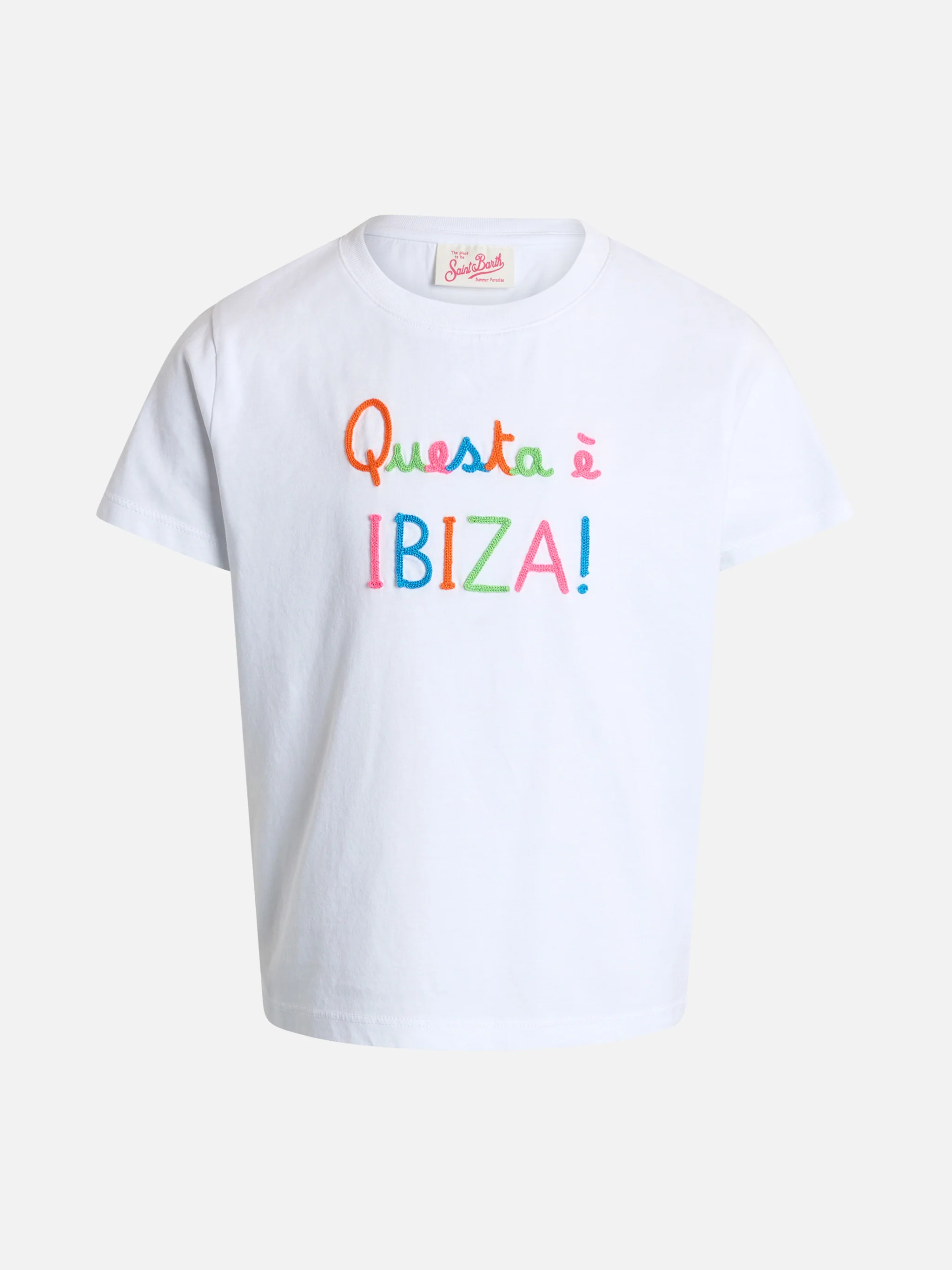 Elly meisjes T-shirt met ronde hals van katoenen jersey met Oggi-borduurwerk