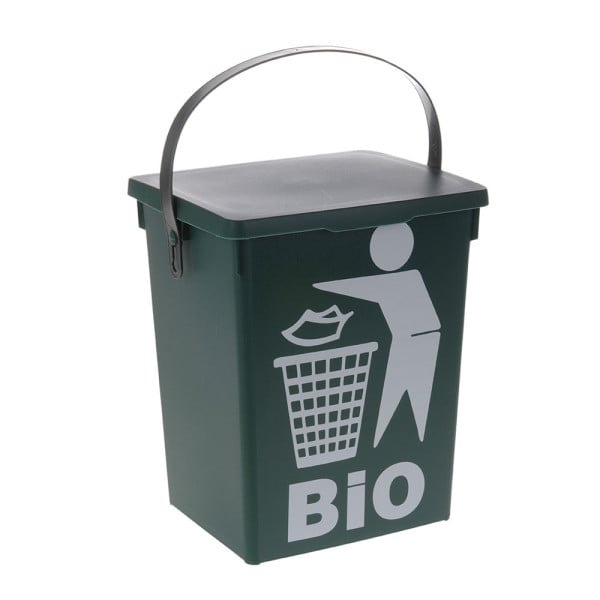 Wytrzymały Kosz na śmieci bio z pokrywą śmietnik 5l