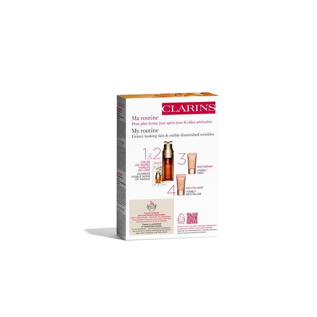 Clarins set za njegu lica s dvostrukim serumom i anti-age njegom za dodatno učvršćivanje – 1 komad