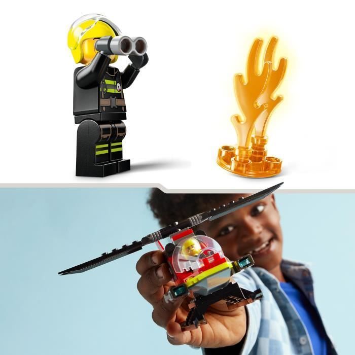 LEGO® 60411 Stadsbrandweerhelikopter, speelgoed met brandweerman-piloot minifiguren, cadeau voor kinderen