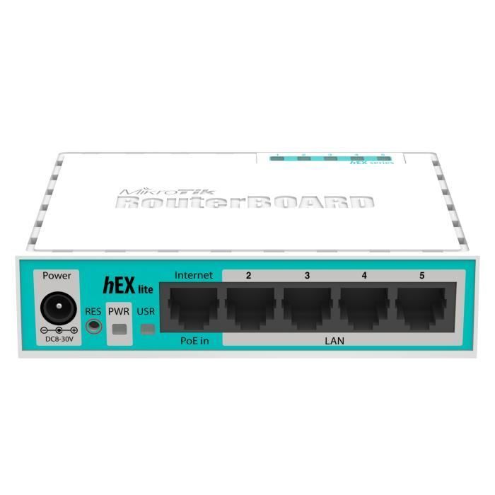 Router connesso Mikrotik hEX lite bianco