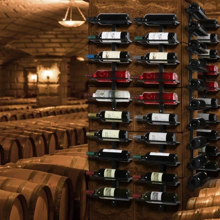 Yaheetech Metal Wall-Mounted Wine Rack for 10 Bottles, Wine Cellar, Restaurant, Home, 126cm, Black