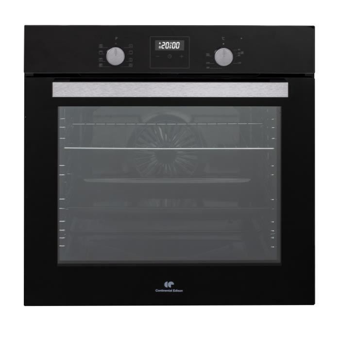 Forno catalitico da incasso ventilato - CONTINENTAL EDISON - F80CBIX - Nero e acciaio inox - L59,5 x A59,6 x P54,68 cm