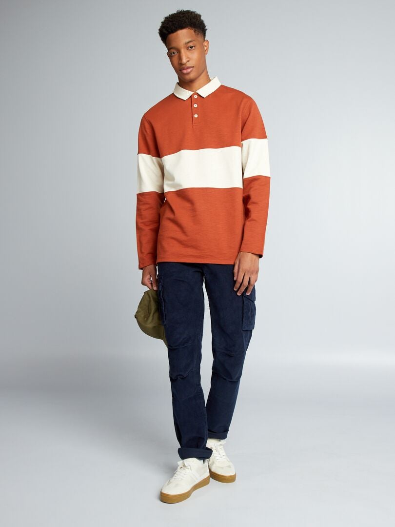 Polo de manga larga de punto +190 cm - MARRÓN