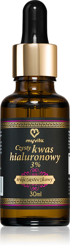 Sérum trimolecular de ácido hialurônico 3% da MyVita para todos os tipos de pele.