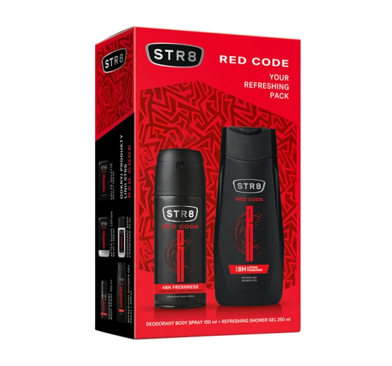 STR8 Red Code dezodorant spray 150 ml   żel pod prysznic 250 ml