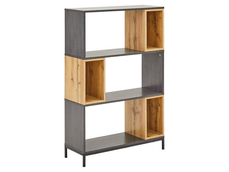 Regał Kiko 80 cm z 6 półkami dąb/antracyt
