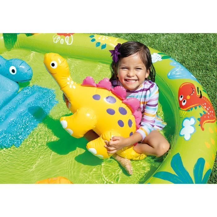 Inflatable Play Area - INTEX - Little Dino - 143 Liters - Ages 2+ - 191 x 152 x 58 cm - Includes: slide, fountain, inflatable dinosaur