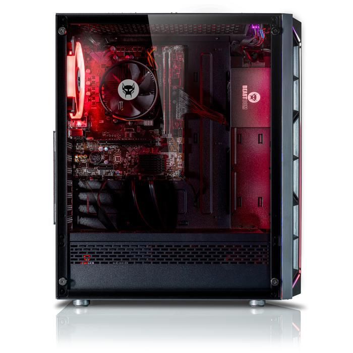 BEASTCOM Q3 Essential Gaming, PC da gaming completo, AMD Ryzen 5 3400G 4x3.90GHz, 4K RX Vega 11, 16GB RAM, 512GB SSD, WiFi, Win11