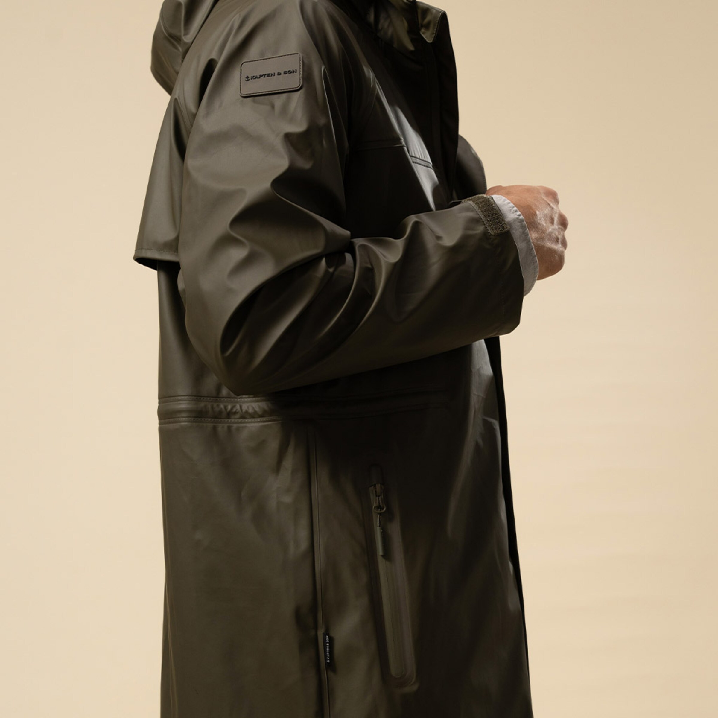 Veste imperméable longue vert forêt pour tous les jours