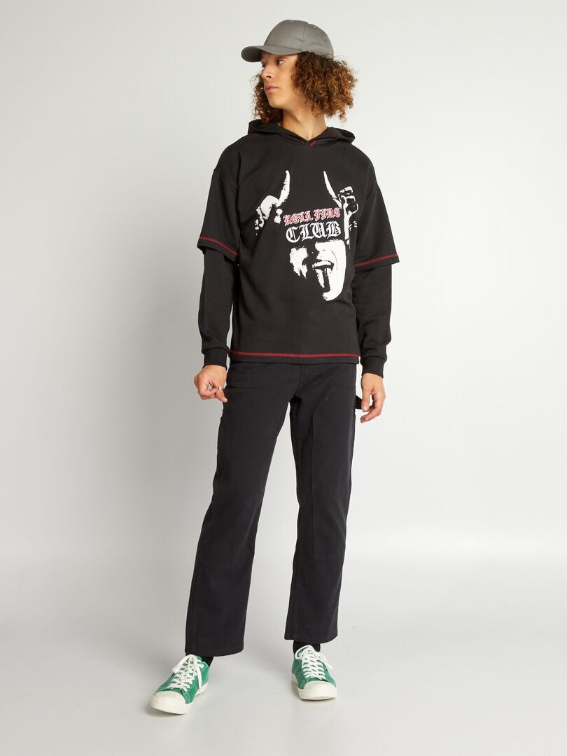 Moletom 2 em 1 'Stranger Things' e camiseta - PRETO